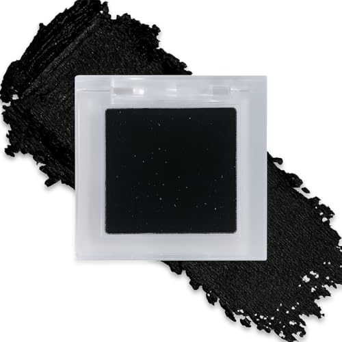 Matte Black Eyeshadow for Smokey Eye - High Pigment, Smooth Blendable Pressed Powder, Long-Lasting & Waterproof, Hypoallergenic & Sensitive Eye Safe, Single Eyeshadow Palette for Women