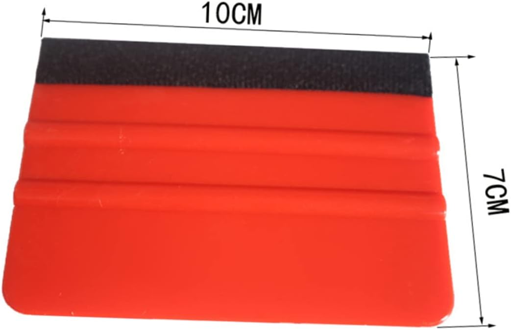 5pcs Car Window Film Scraper Tool Felt Edge Squeegee for Auto Applications Red for Wrapping Protective Film Vehicles Non-damaging Design