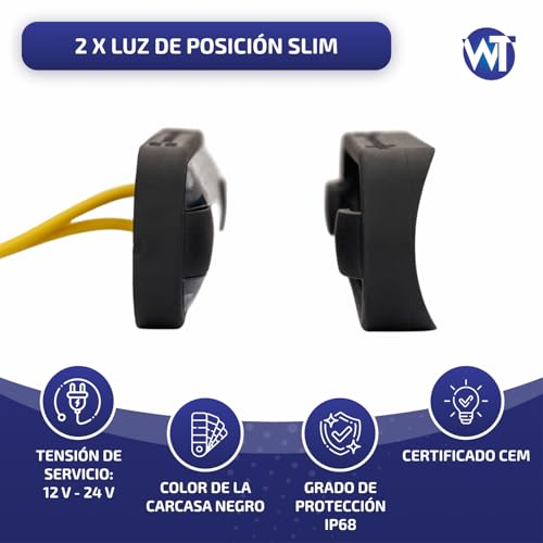 Luz de posición naranja 12V 24V para coche autobús y remolque pack de 2 5
