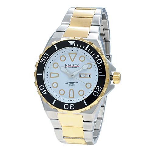 Nautec No Limit Reloj Analógico para Hombre de Automático con Correa en Acero Inoxidable OCRF-AUT STGD-BK-WH