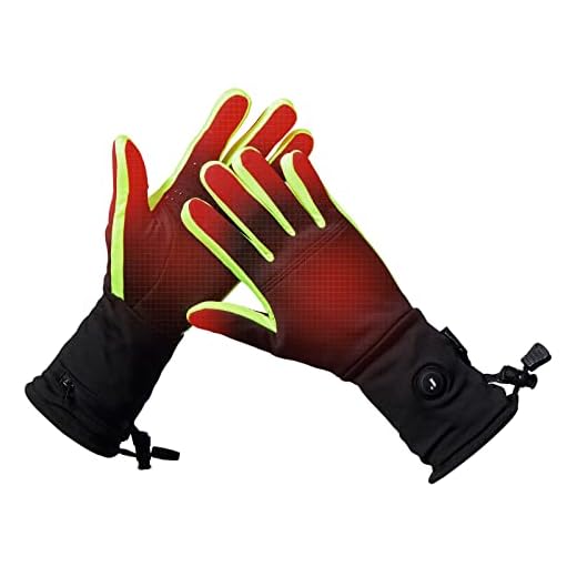 Heated Gloves Liners Men Women - 3 Heating Levels/Intelligent Control, Rechargeable Battery Thermal Heating Gloves for Outdoor Sports (Green,L)