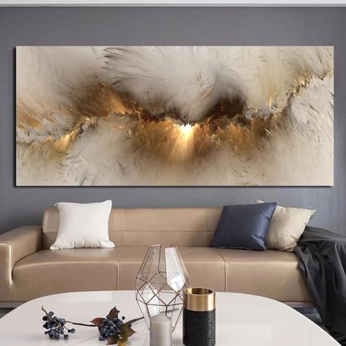 Nuages colorés abstraits sur grande toile pour sublimer la décoration de votre salon chaleureux