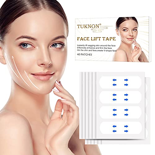 Face Lift Tape, Instant Face Lifting Sticker, Lift Sticker for Face, Invisible Wrinkle Lifting Patches for V-Line Face, Make-up Face Lift Tools for Double Chin(40Pcs/Box)