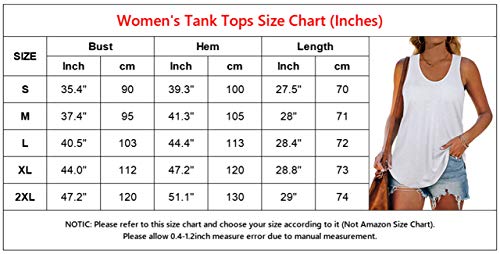 White Tank Top Women Racerback Tops For Women Flowy Round Neck S #TOP4