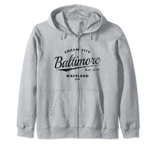 Vintage Baltimore Charm Ciudad Retro Maryland Sudadera con Capucha
