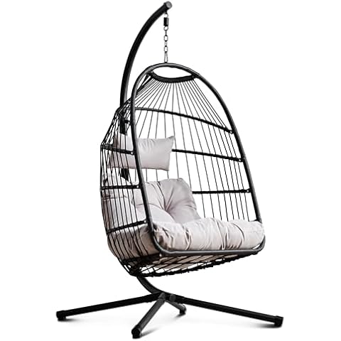 Rattan Swing Egg Chair with Cushion Cover