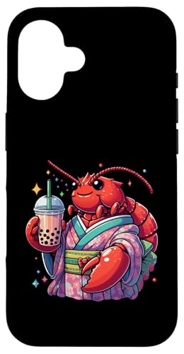 Langosta Bubble Boba Tea Anime Lindo Kawaii Carcasa para iPhone 16