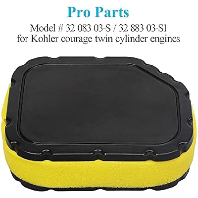 HOODELL 2 Pack 32 083 03 Air Filter Fit Kohler Courage Engine SV710 SV715 SV720 SV730 SV735 SV740 Lawn Mower, Replace 32 083 05-S Pre Cleaner 32 883 03-S1 Air Filter