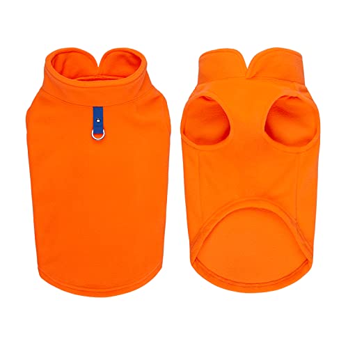Dogs Jumpers Soft Fleece Vest, Cold Weather Jacket with Leash Ring for Small Dogs (Small, Orange), Small (for Chest 13.3inch) - Image 2