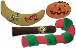 Yeowww! 100% Organic Catnip Toy Assortment (Banana, Cigar, Pumpkin, Candy Cane)