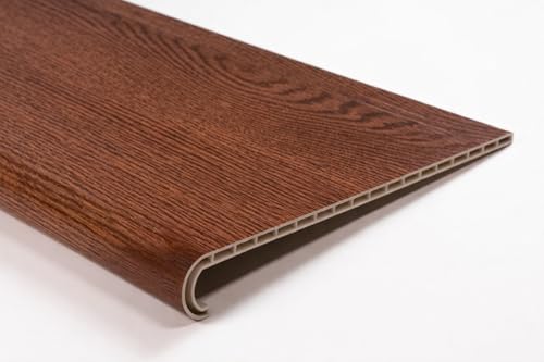 Stair Tread and Riser Kit, DIY Stair Remodel Kit, Includes 2 Stair Treads, 2 Risers, and 2 Returns - Real Wood Look and Texture - Moisture and Scratch Resistant (Sable Oak Vinyl)