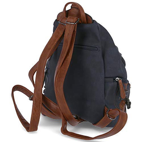 Rieker Damen H1055-14 Rucksackhandtasche, Blau, S