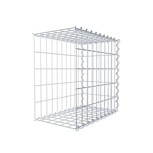 GABIONA Cesta de piedra de gavión rectangular, malla de 5 x 10 cm, profundidad de 30 cm, cesta de cultivo tipo 2, cierre de espiral, galvanizado (50 x 50 x 30 cm)