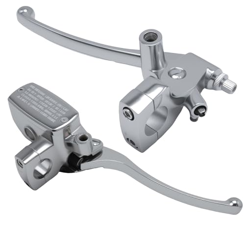Ollanoos 45510-MFR-305 Chrom Links Rechts Hauptbremszylinder Kupplungshebel, Ersatz für Honda VT600 VT750 VT1100 VT1300 VTX1300 VF750, Ersetzt 53172-MR1-000