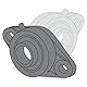 Kozelo FL205 Kissenblocklager - [25mm I.D.] Selbstausrichtung Solide Gusseisenbasis montierte Kissenblocklager