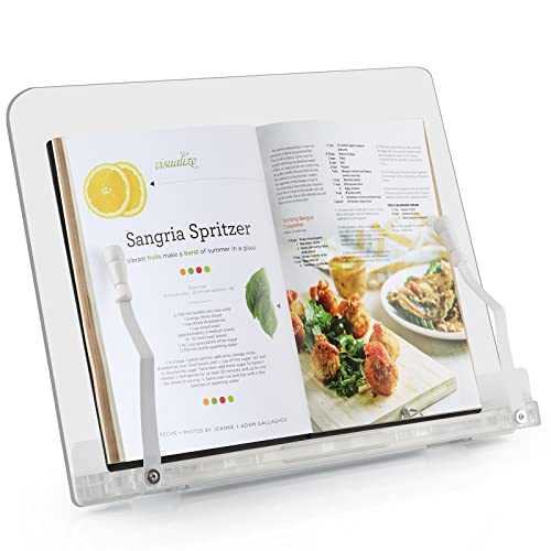 MOLIGOU Kochbuchständer aus Acryl, Rezeptbuchhalter mit 16 verstellbaren Winkeln, faltbarer Buchständer für Desktop, Küchentheke Cover