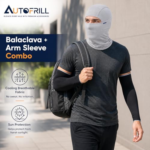 Image of AUTOFRILL Balaclava for Men - Full face mask for Bikers Helmet Liner & Head Cover for Men Breathable Mask for Motorcycle Riding & Cycling