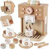 BUYGER Cafetiere Enfant en Bois pour Garçon Fille 3+ Ans