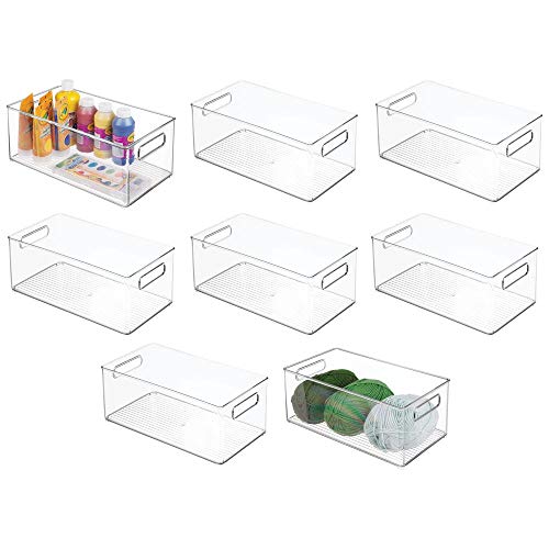 mDesign Large Plastic Storage Organizer Bin - Holds Crafting, Sewing, Art...