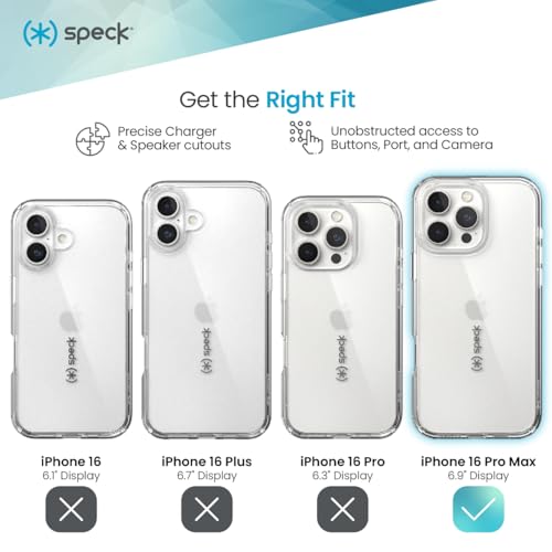 Speck Clear iPhone 16 Pro Max Case - Slim Phone Case - GemShell - Crystal Clear by Speck - Image 3
