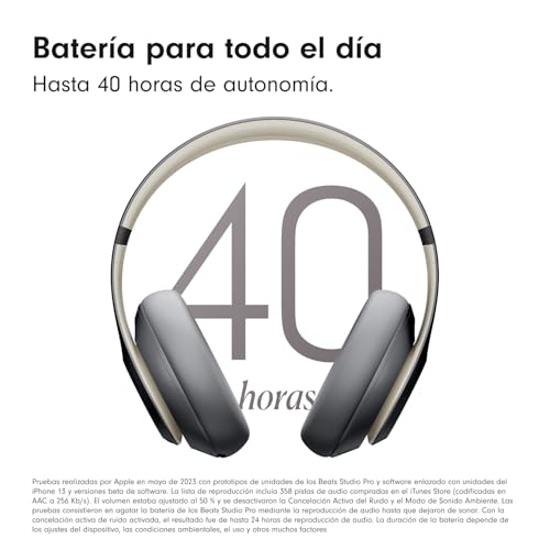 Beats Studio Pro auriculares inalámbricos Bluetooth con cancelación de ruido gris arena 4