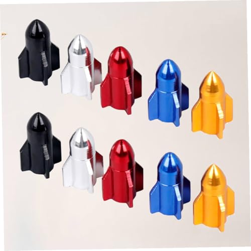 VICASKY 10 piezas tapas metálicas para válvula de neumáticos de bicicleta de aleación de aluminio colores surtidos con protección sellada contra suciedad y agua para neumáticos de bicicleta de carretera, montaña y más miniatura 7