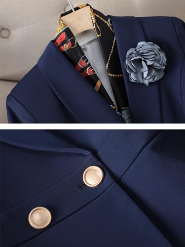 Elegant Blue Pant Suit for the Modern Professional Woman - Image 2