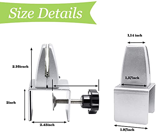 Oshiyinn Office Desk Partition Support Bracket ,Sneeze Guard Clamp Bracket Support For Tabletop Clamp Bracket, Desk Partition C-Clamp Support ,Aluminum Adjustable Clamp (Silvery) #TOP3