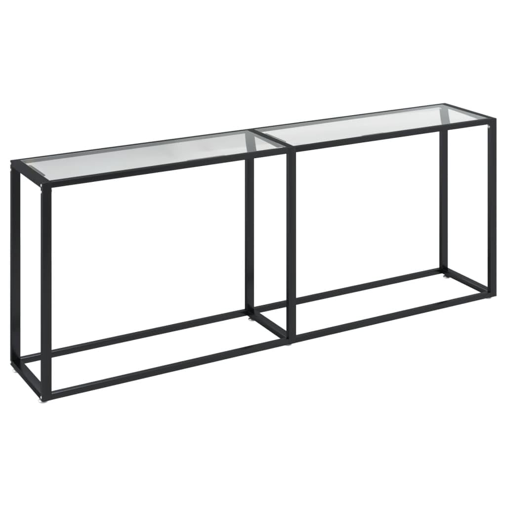 Tavolo Consolle da Ingresso 200x35x75,5cm Vetro Temperato | Ideale per corridoio e soggiorno, questo mobile offre una struttura stabile in acciaio con ripiano in vetro robusto.