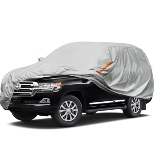 Kayme SUV Car Cover Fit for Toyota Land Cruiser (1960-2025) Automobiles All Weather Waterproof, Outdoor Cover Sun Rain Protection, with Lock and Zippe