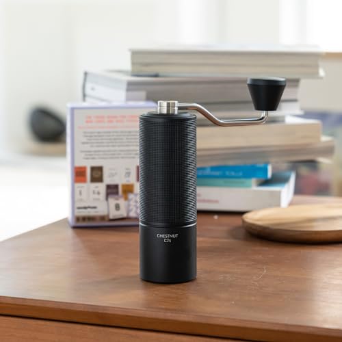 Image of TIMEMORE Chestnut C2S Manual Coffee Grinder - Full Metal Body, 25g Capacity, CNC Stainless Steel Conical Burr, Adjustable Grind Setting, Double Bearing, Portable Hand Grinder, Black