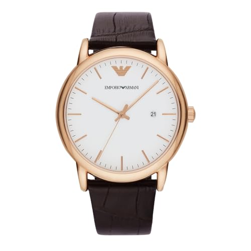 Emporio Armani Leather Analog White Dial Men Watch-Ar2502, Brown Band (B01GZZZ328) Amazon Price History, Amazon Price Tracker