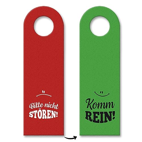 trendaffe - Nicht stören oder Komm rein Türhänger mit Strichmännchen in Rot-Grün Besuch Gast