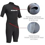 Ocealite Men's 3mm Shorty Wetsuit Neoprene Back Zip Diving Suit Flatlock Stitch Lightweight Surfing Snorkeling Paddleboarding Swim Suit with Key Pocket - Image 2