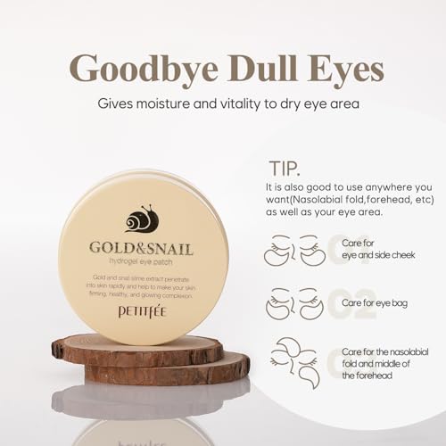 Petitfee Petitf©e – Gold & Snail Hydrogel Augenklappe – 60 x Stück – Hautpflege mit Gold und Schneckenschleim