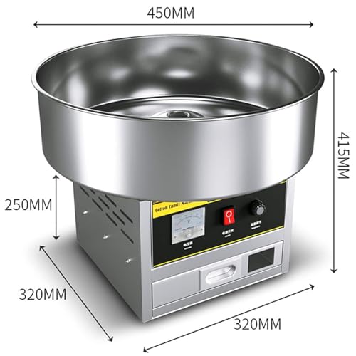 DPLXQPP 1200W Candy Floss Machine, Commercial Cotton Candy Machine, Portable Cotton Candy Maker, Electric Candy Floss Maker for Birthday Family Home Party,Silver