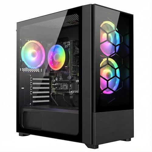 STGsivir PC Gamer Fixe,Ordinateur Gaming,Core i7 8th up to 4.1 Ghz,32Go DDR4,1To SSD,WiFi 6,BT 5.2,Ventilateur RGB x3,Windows11 Pro