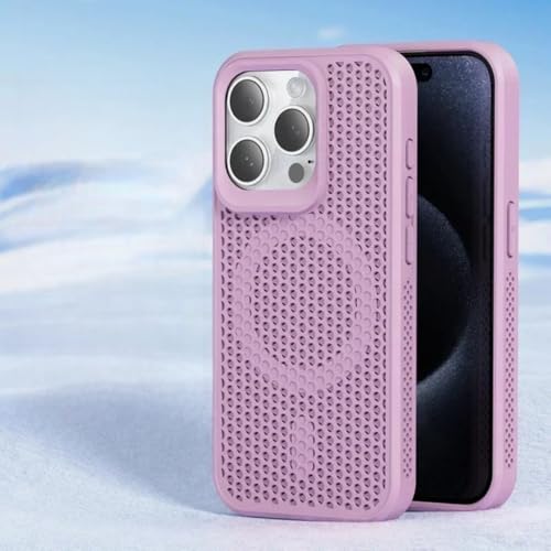 Plus de surchauffe avec la coque respirante iPhone 15 violette ventilée