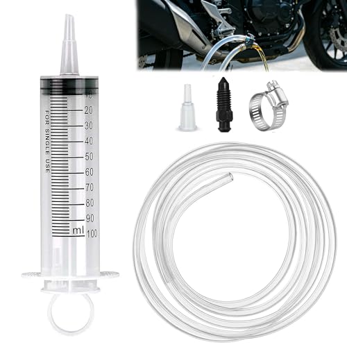 Ojeemii Brake Bleeder Kit, Hydraulic Disc Brake Bleeding Kit, Motorcycle Brake Bleed Kit Includes 100ML Syringe 50cm Hose and Brake Bleeder Hose Kit for Motorcycle Cars Brake System Repair Maintenance