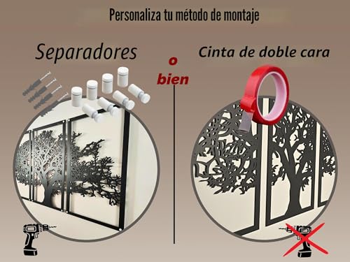 Miniatura 7 de Vailla Montañasdecoración Mural De Madera 3d Negro Dorado Adhesivo De Pared
