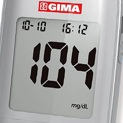 GIMA Blutzuckermessgerät Komplettset zur Blutzuckerkontrolle und -überwachung mit 10 Streifen Kontrolllösung 10 sterile Lanzetten Stechhilfe Stift, Bluetooth