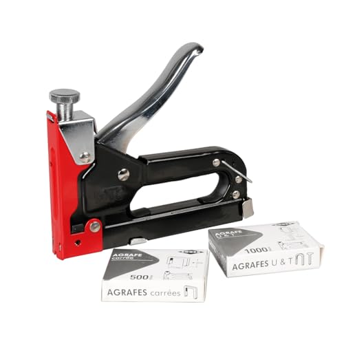 Agrafeuse-cloueuse manuelle Cogex 60116 en coffret rigide pour agrafe et clou