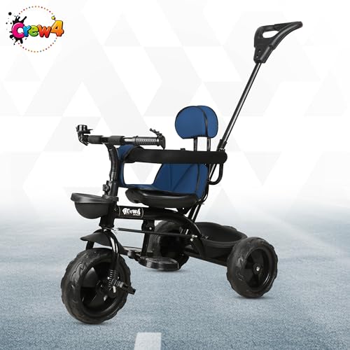 Image of Tricycle 1 Years to 5 Years with Removable Safety Guard and Parental Control Back Side Push Handle with Rubber Tyre for Kid's CR07 (Green)