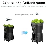 PUSUN PT-MINIPro Tragbare Tennisballmaschine - Leichte Indoor-Tennismaschine mit APP-Steuerung, 65-Ball-Kapazität, Tennistrainer für Schulen (3-5h Akku) (Schwarz)