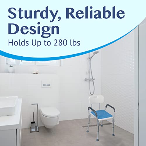 Medokare Premium Shower Chair For Inside Shower - Bath Chair And Medical Grade Shower Seat For Seniors, Elderly, Handicap & Disabled - Adjustable Support Bench W/Back And Armrests For Bathtub #TOP7