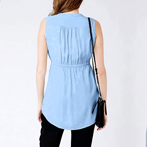 Blusa feminina listrada de verão para gestantes de amamentação, de tecido, lisa, para gestantes, blu