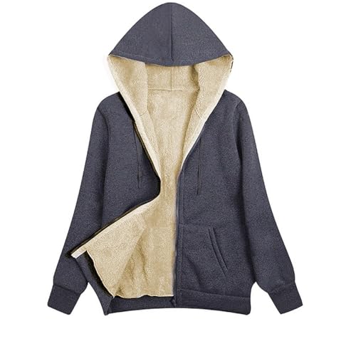 KUIH Women's Sherpa Fleece Lined Zip Up Hoodie