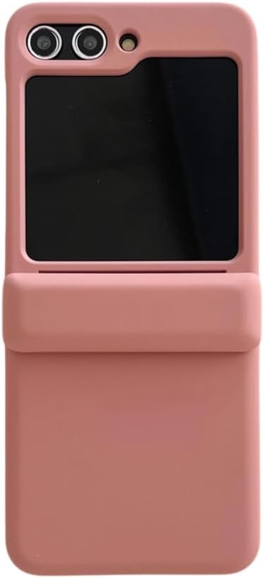 Compatible with Samsung Galaxy Z Flip 6 Case with Card Holder, Z Flip 6 Full-Coverage Case with Hinge Protection and Ultra-Thin Hard PC All-Inclusive Multiple Color Choices Phone Case (Rose)