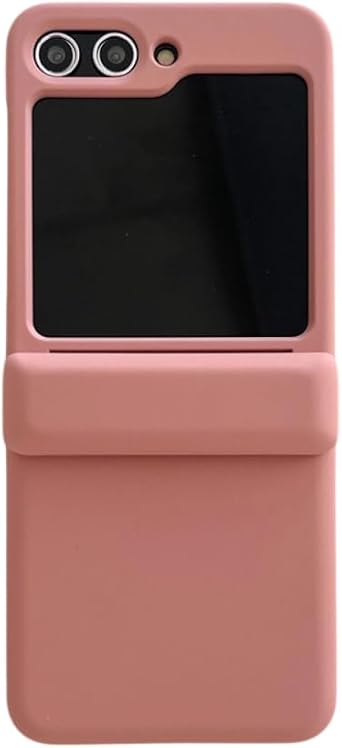 for Samsung Galaxy Z Flip 6 Case with Card Holder, Z Flip 6 Full-Coverage Case with Hinge Protection and Ultra-Thin Hard PC All-Inclusive Multiple Color Choices Phone Case Dark Pink
