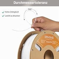 ERYONE PETG Filament 1.75 mm, 3D Drucker Filament PETG, +/- 0.03 mm, 1kg 1 Spule, Weiß – Ansicht 4
